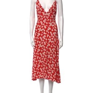 Reformation Red and White Spaghetti Strap Sundress